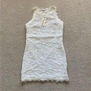 NEW The Clothing Company Lace Rope White Mini Dress Size Large Sleeveless NWT